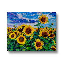 Sunflower In Field Painting Canvas