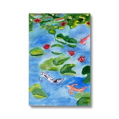 White Koi Fish In Water Canvas