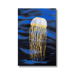 White & Golden Jelly Fish Canvas
