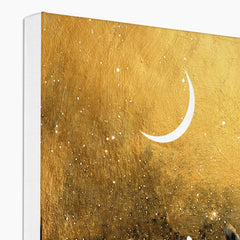 Black & Gold Giraffe Couple Canvas