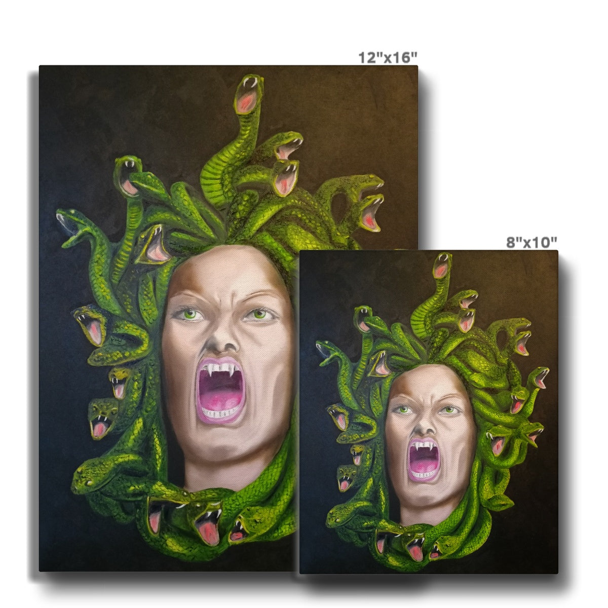 Green Snakes Medusa Head Canvas