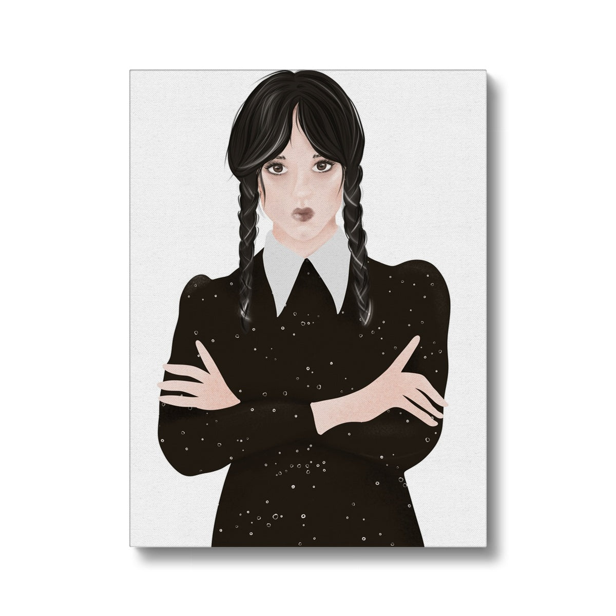 Iconic Wednesday Addam's Illustration Canvas