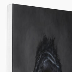 Ethereal Black Horse Portrait Canvas