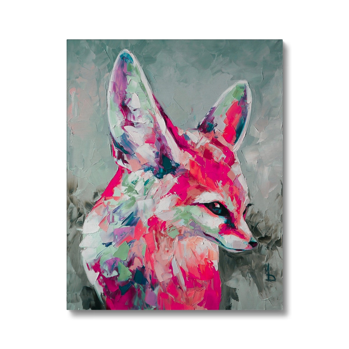 Pink Fox Abstract Art Canvas