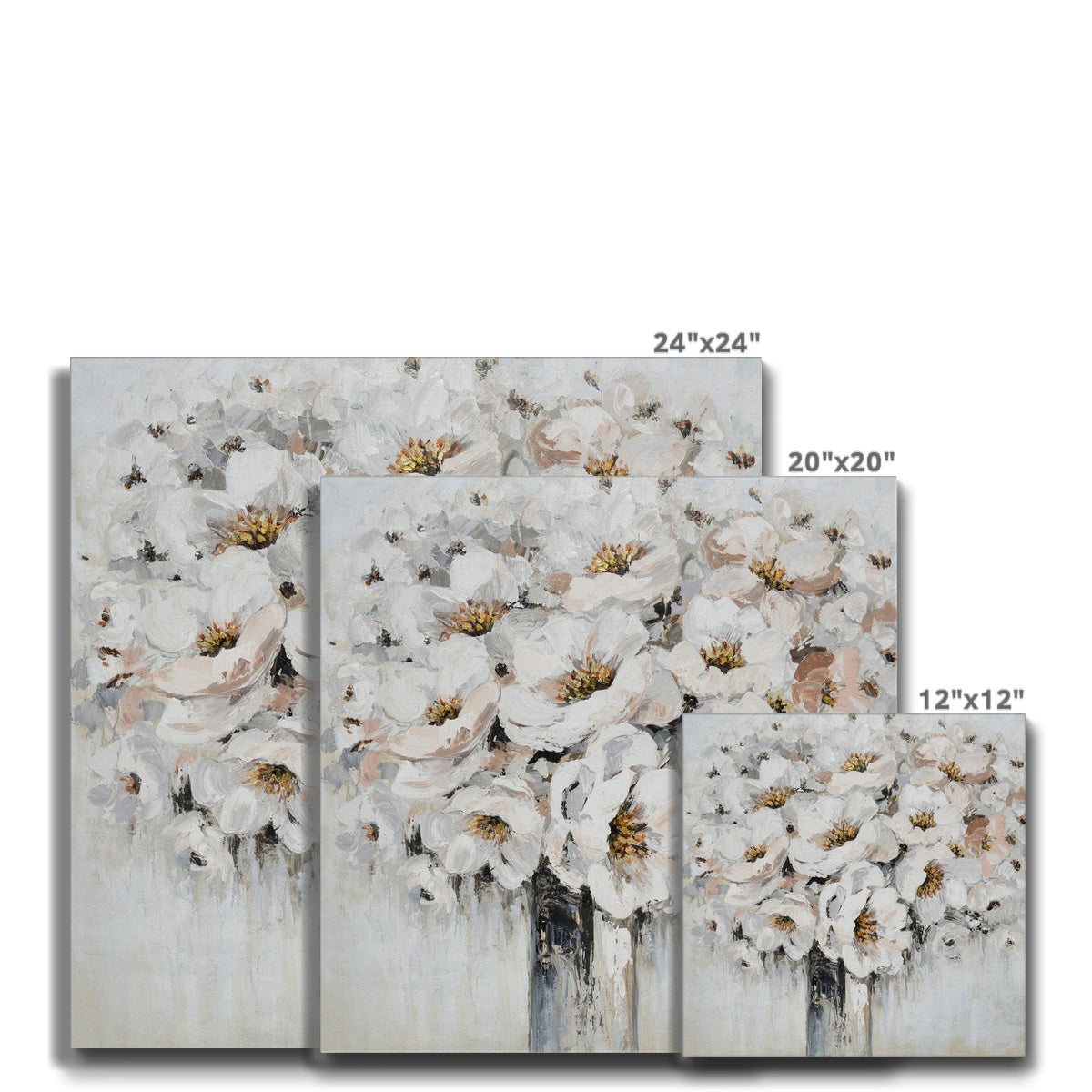 White Flowers Bouquet Canvas