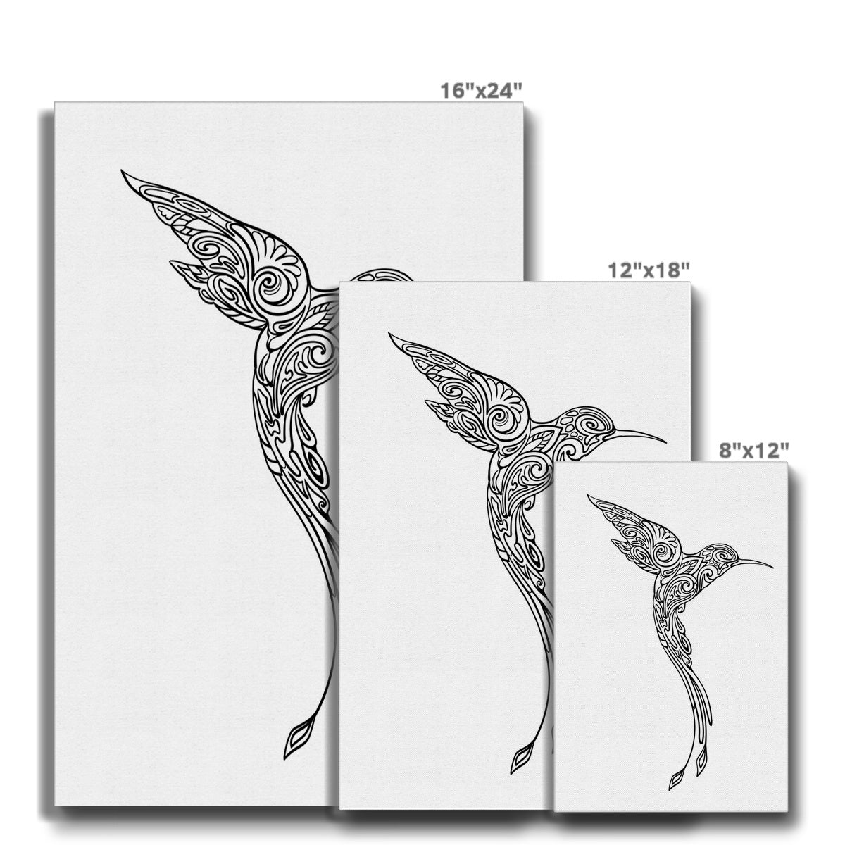 Black & White Hummingbird Canvas