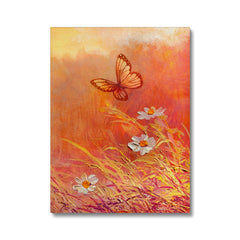 Orange Butterfly & Daisy Canvas