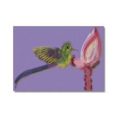 Adorable Hummingbird & Flower Canvas