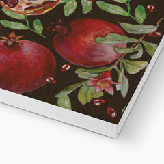 Pomegranates Black Seamless Print Canvas