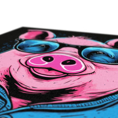 Animated Pig With Glasses Canvas