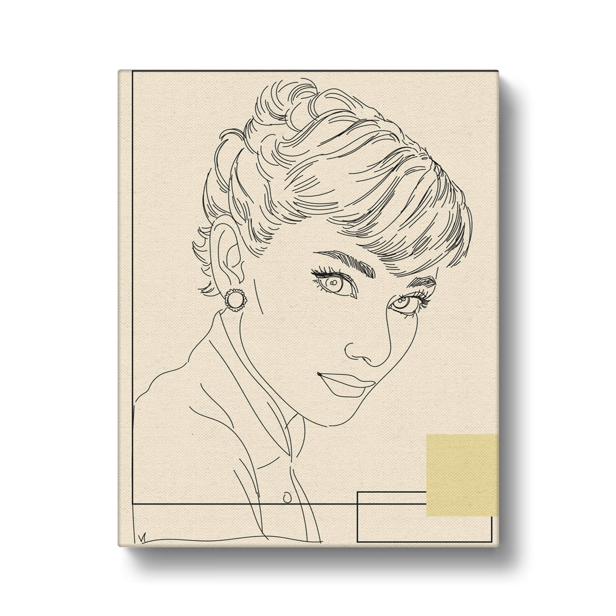 Light Pink Audrey Hepburn Sketch Canvas