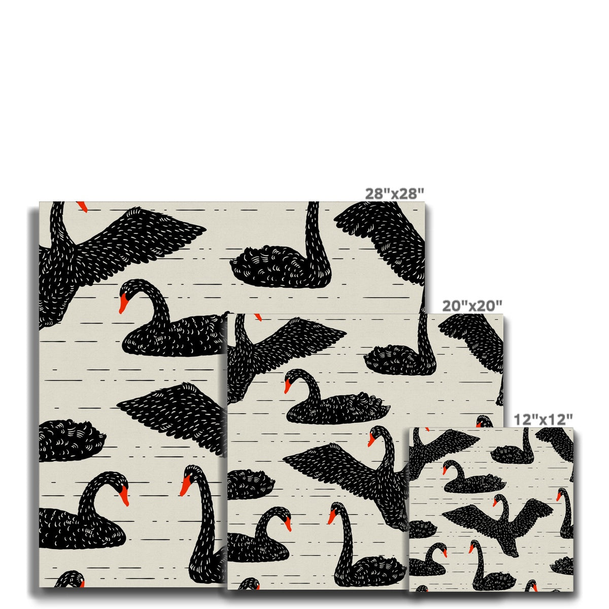 Black Swans Seamless Prints Canvas