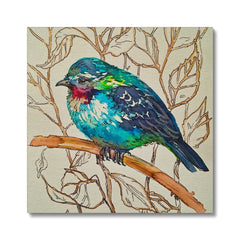 Adorable Sparrow On Branch Canvas
