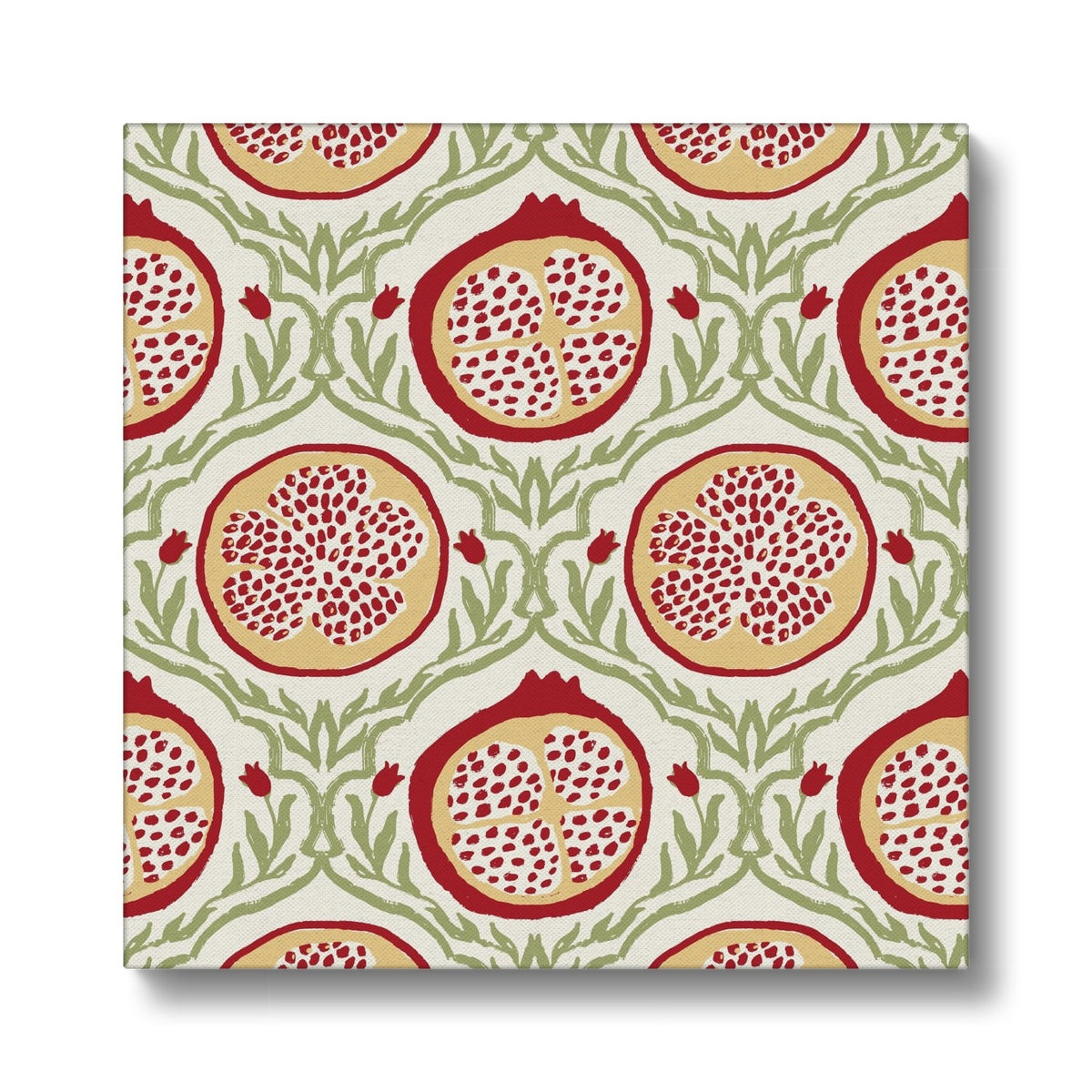 Delightful Pomegranates Seamless Print Canvas