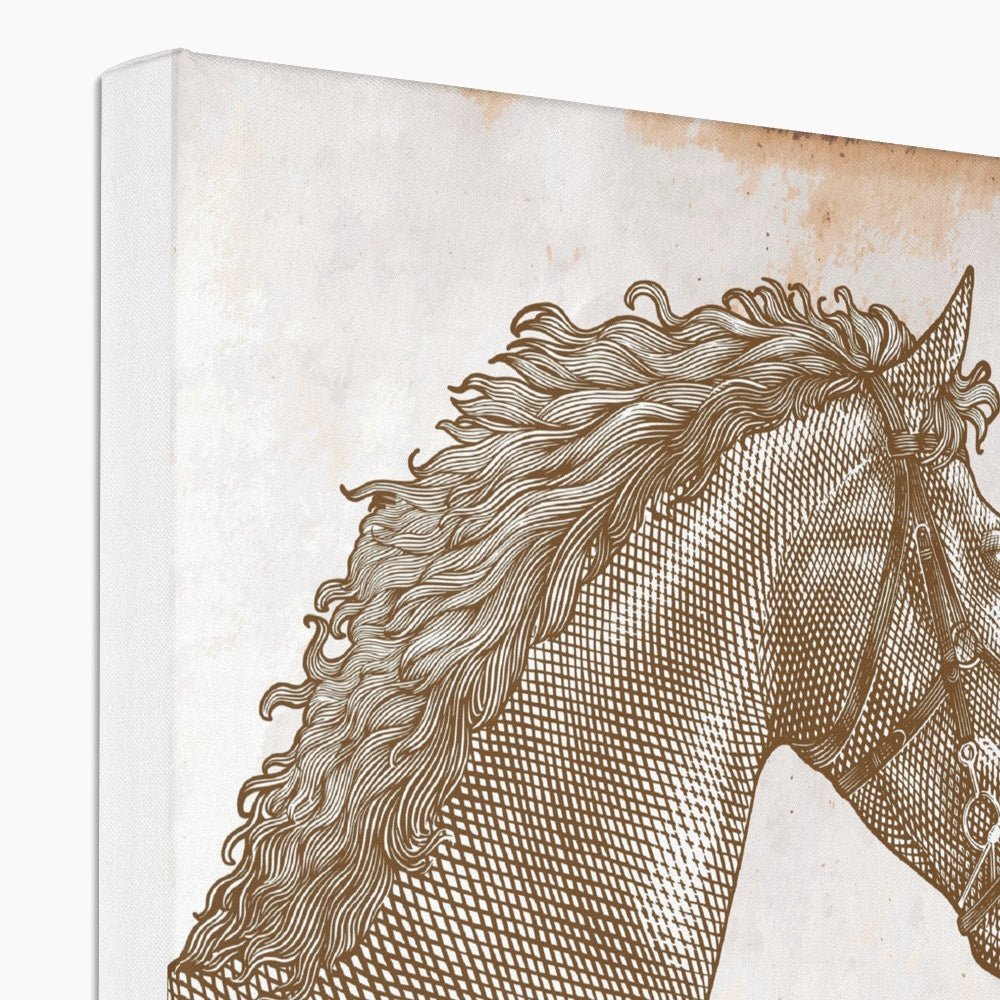 Grayscale Horse Portrait Canvas