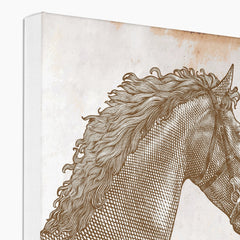 Grayscale Horse Portrait Canvas