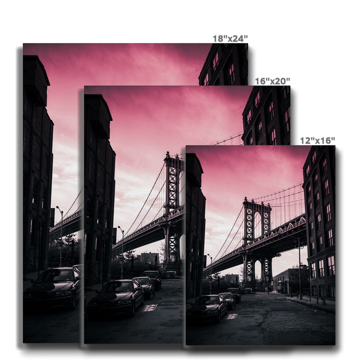 Pink Sky & Dumbo Manhattan Bridge Canvas