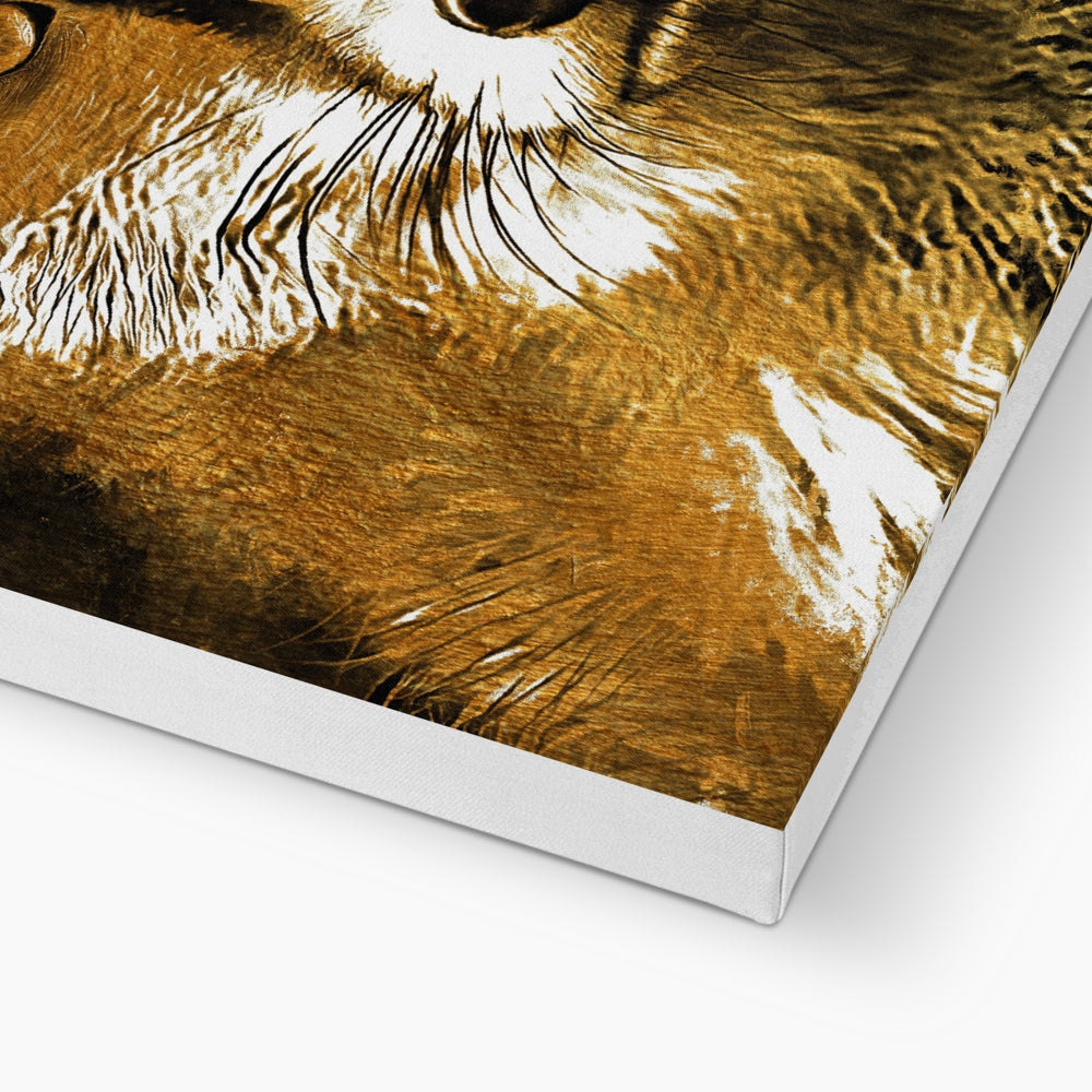 Golden Fox Portrait Canvas