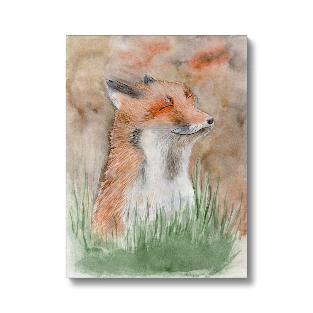 Smiling Fox Portrait Canvas