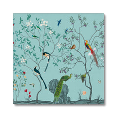 Parrots & Peacocks Chinoiserie Wall Art Canvas