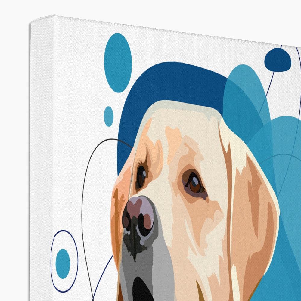 Impressive Smiling Golden Retriever Illustration Canvas