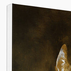 Black & Gold Cat Portrait Canvas