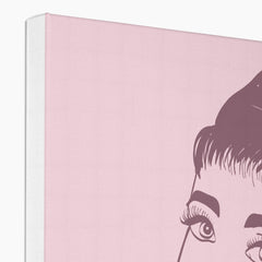 Pink Audrey Hepburn Portrait Canvas