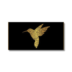 Black & Gold Hummingbird Painting Canvas