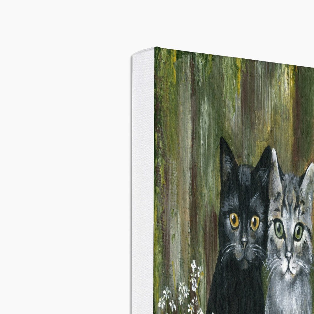 Cats In Garden Canvas