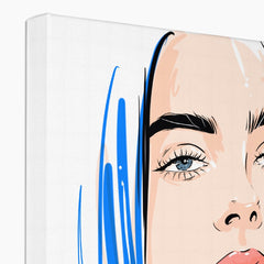 Billie Ellish Blue Illustration Canvas