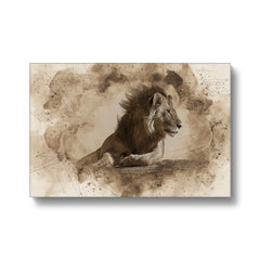 Brown Lion Sketch Portrait Canvas