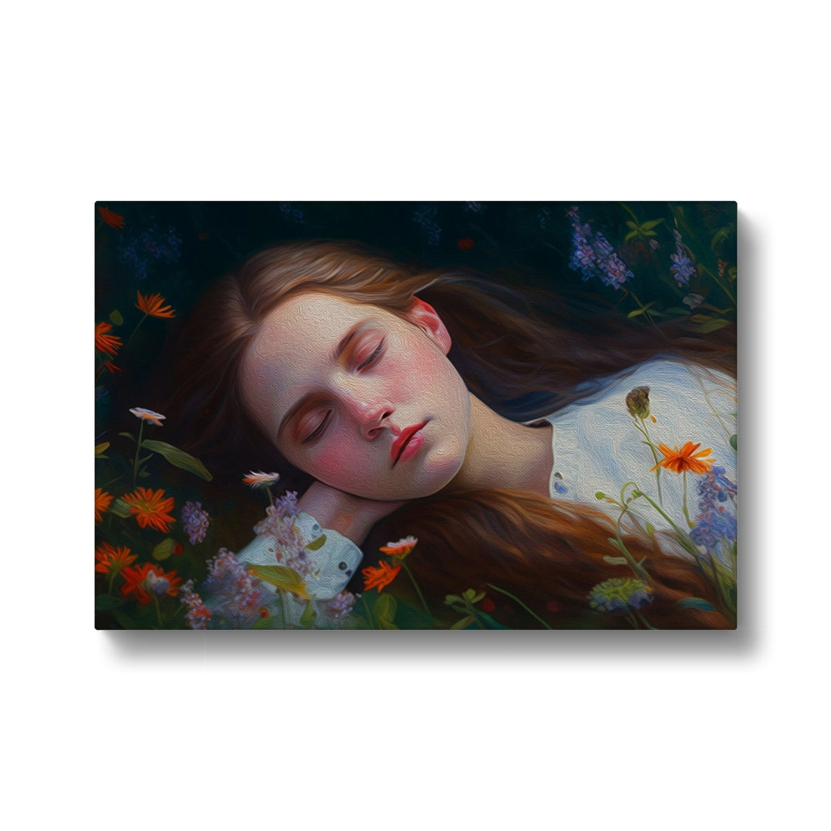 Sleeping Princess & Flowers Canvas