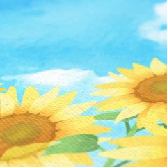 Sunflower Field & Blue Cloudy Sky Canvas