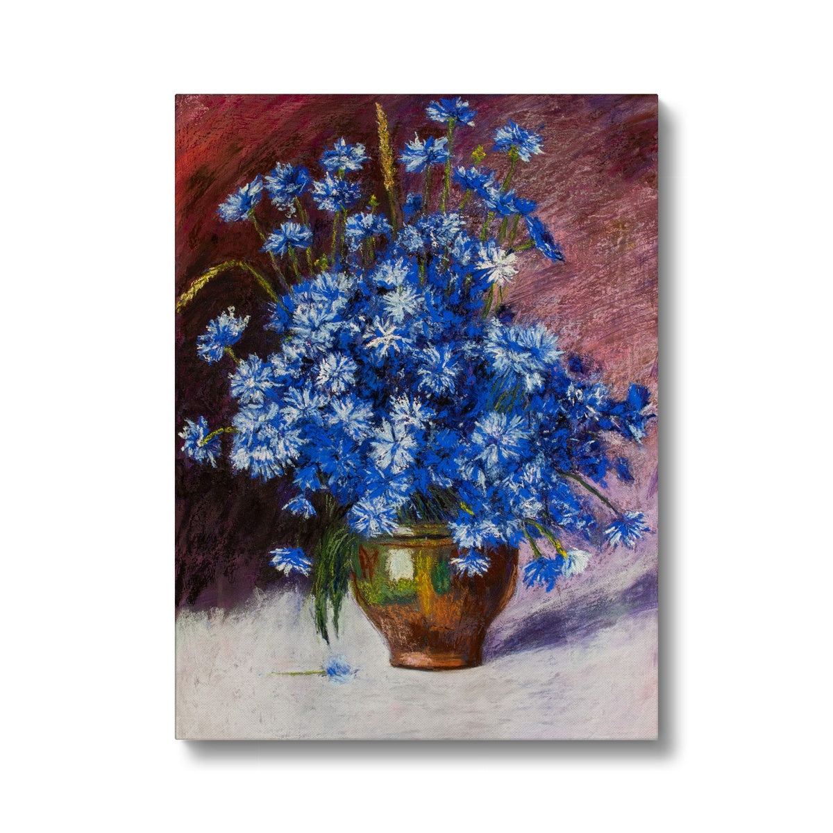 Blue Flowers In Van Gogh Style Canvas