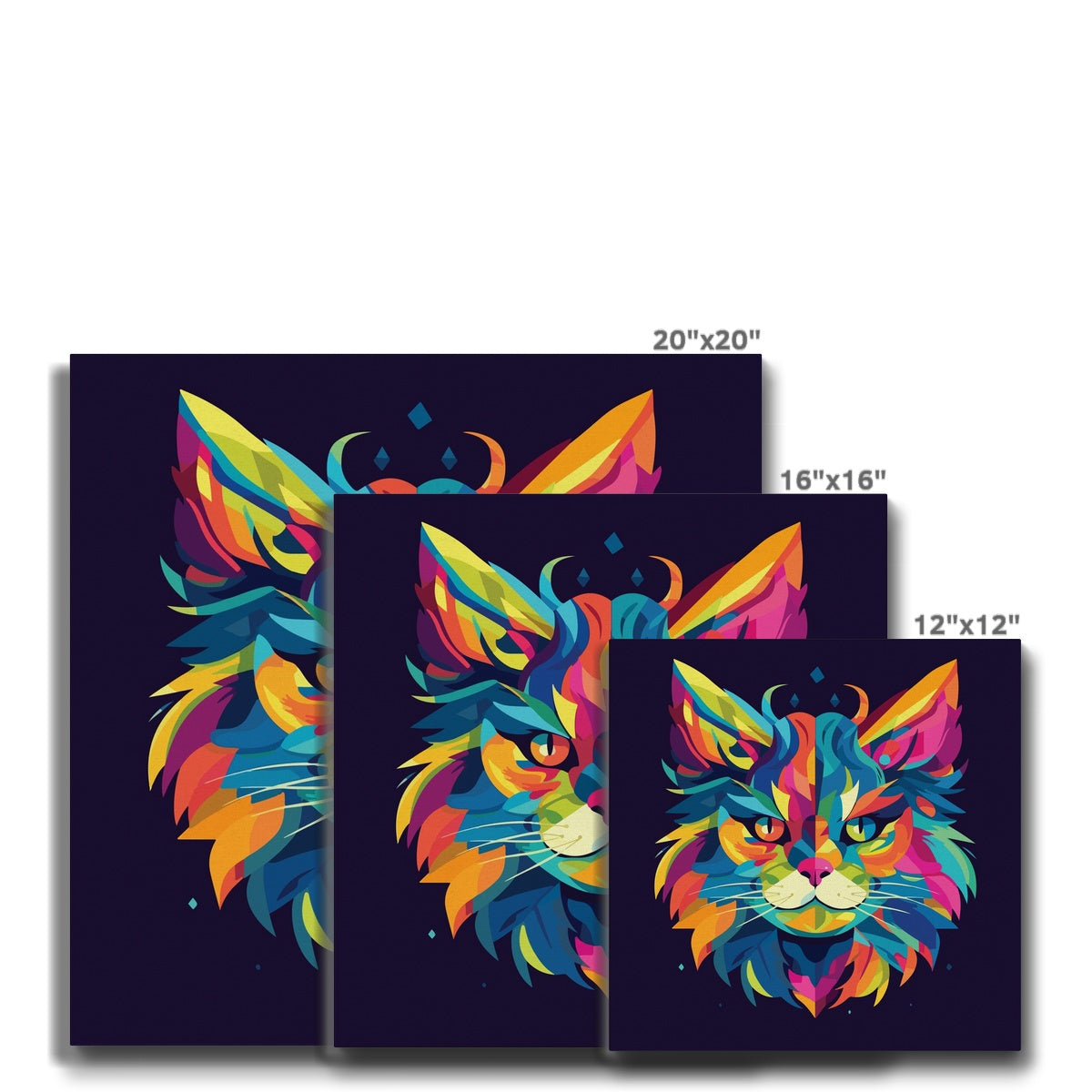 Multicolor Devil Cat Canvas