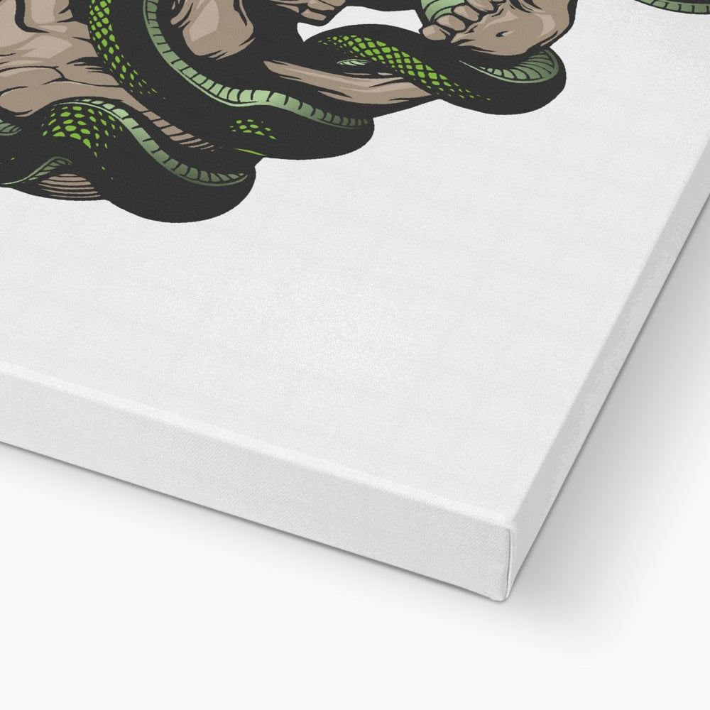 Skull & Snake Illustration Canvas