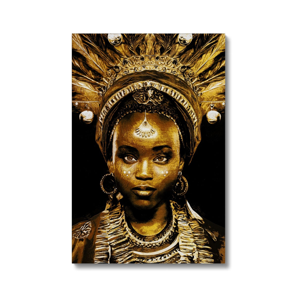 Black & Gold African Beauty Canvas