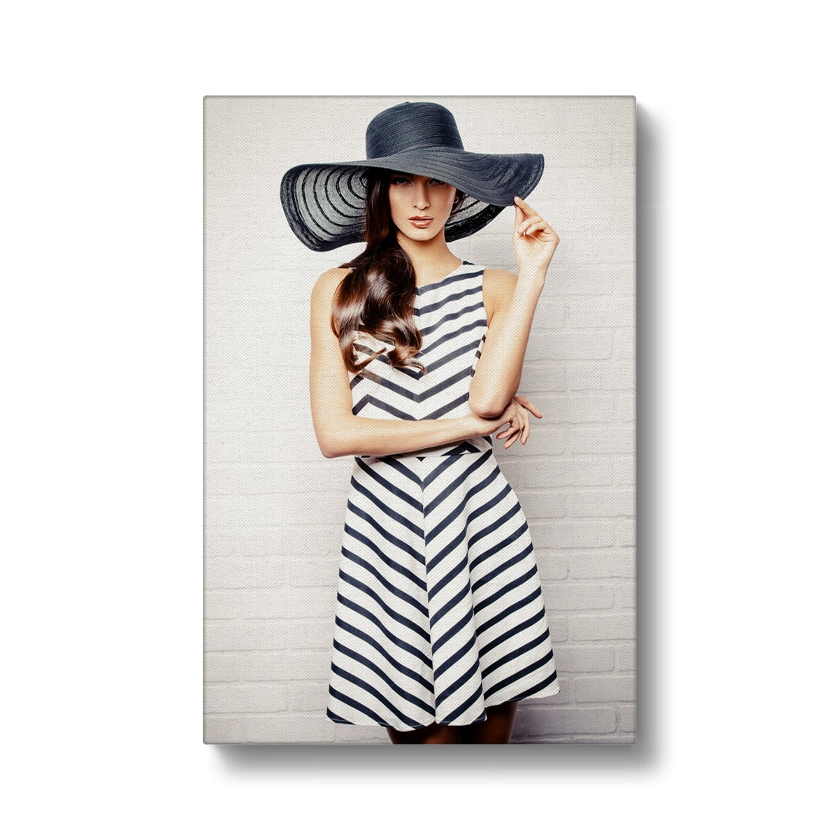 Splendid Black & White Checkered Dress Canvas