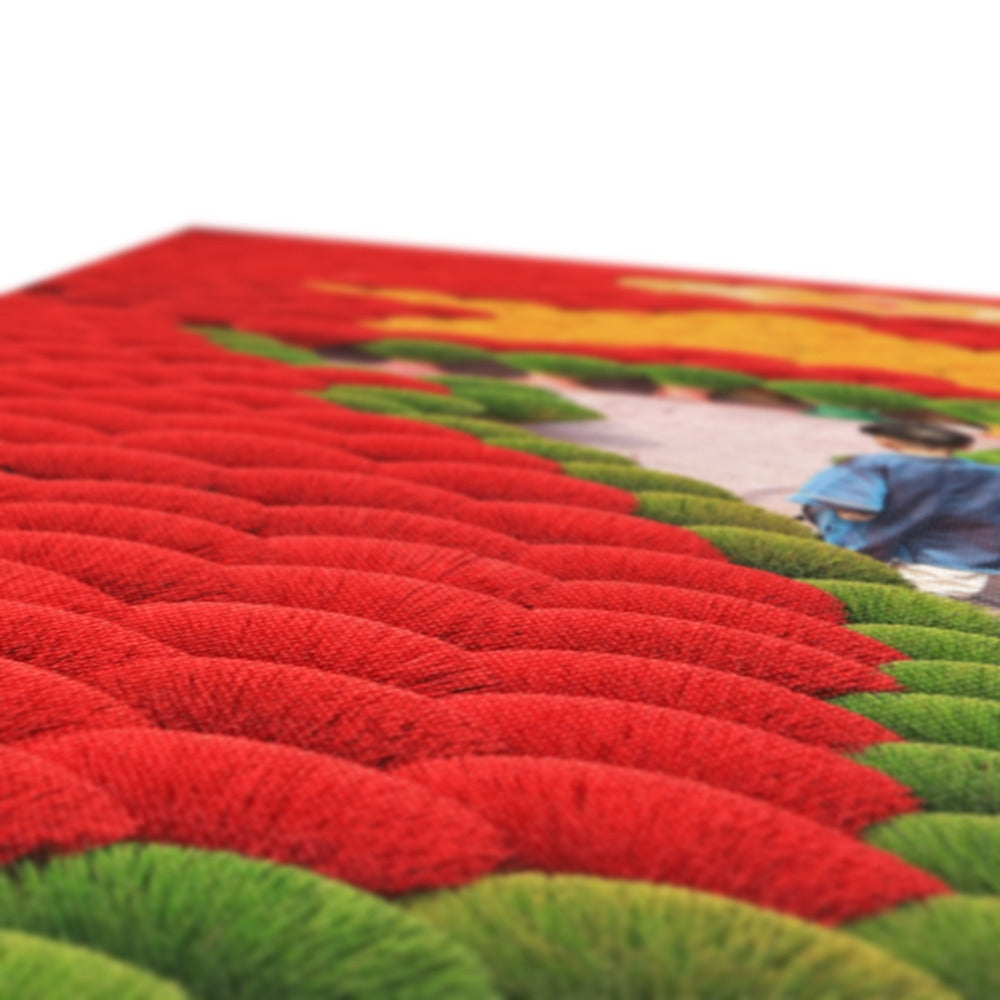 Red & Green Flower Field Canvas