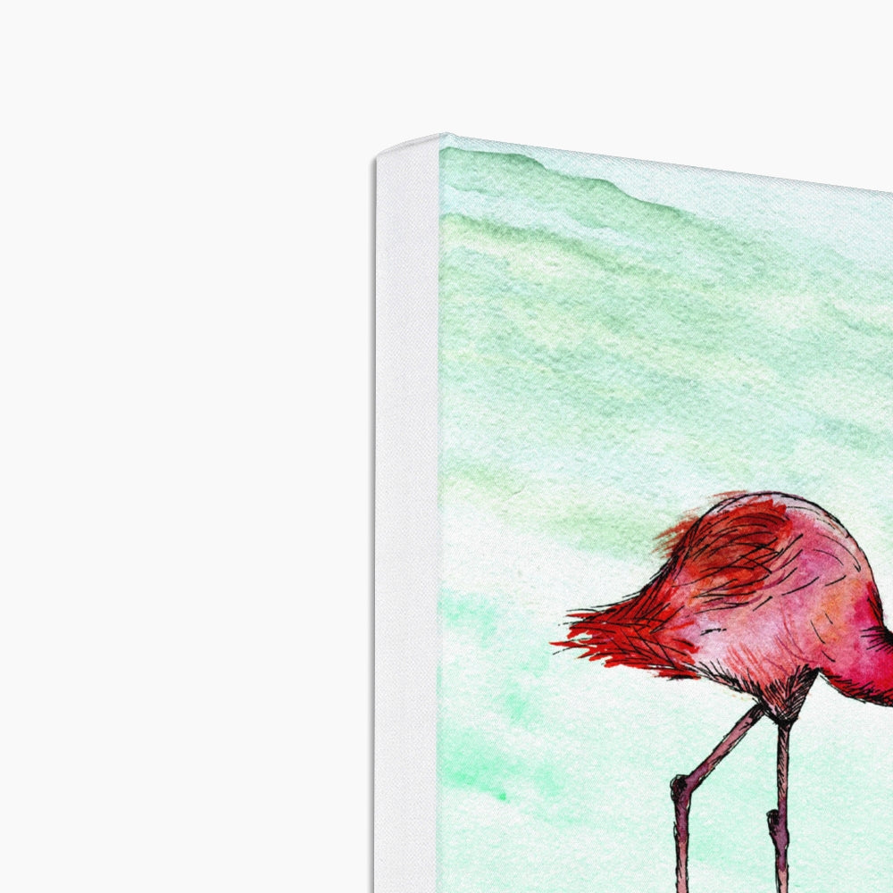 Flamingo Watercolor Art Canvas