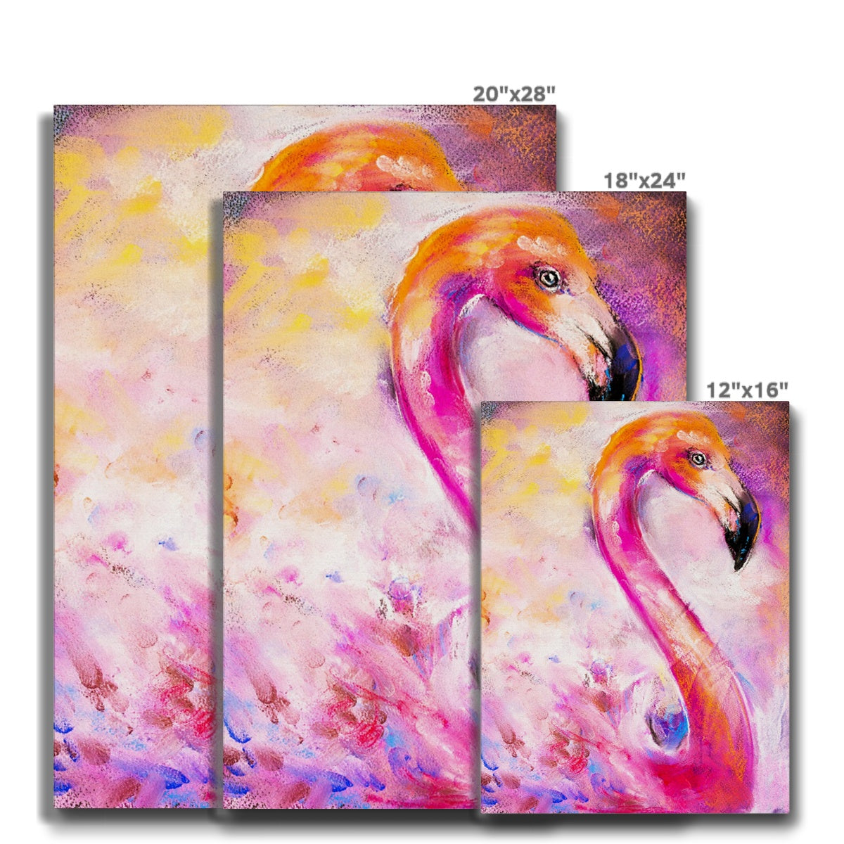 Ethereal Flamingo Portrait Canvas