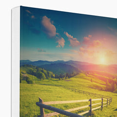 Sunrise At Early Morning Farm View Canvas