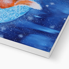 Fox Sleeping On A Moon Canvas