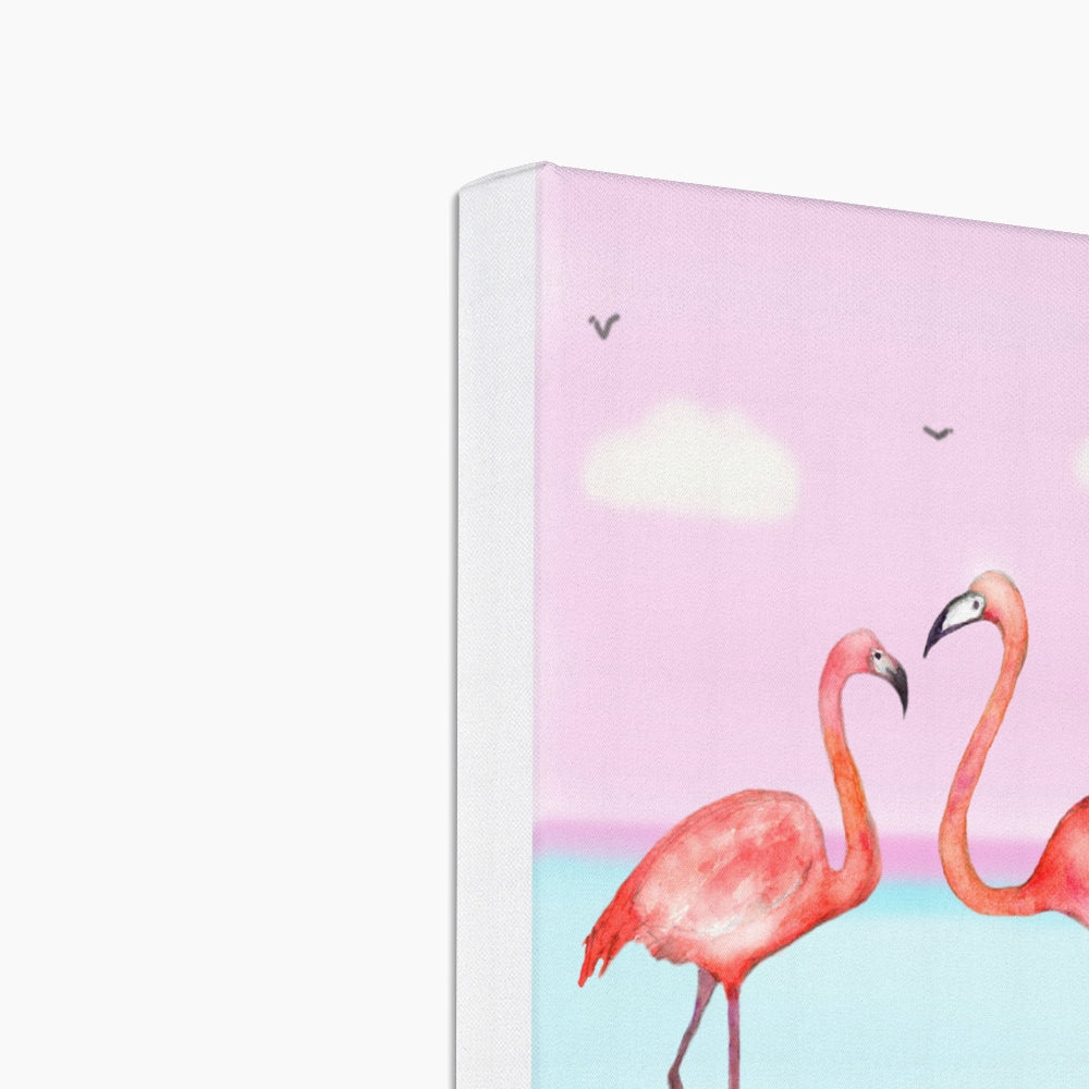 Flamingos & Pink Sky Canvas