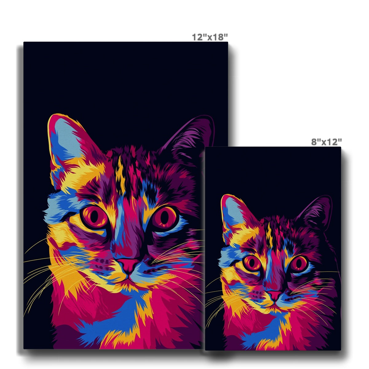 Multicolor Feline Portrait Canvas