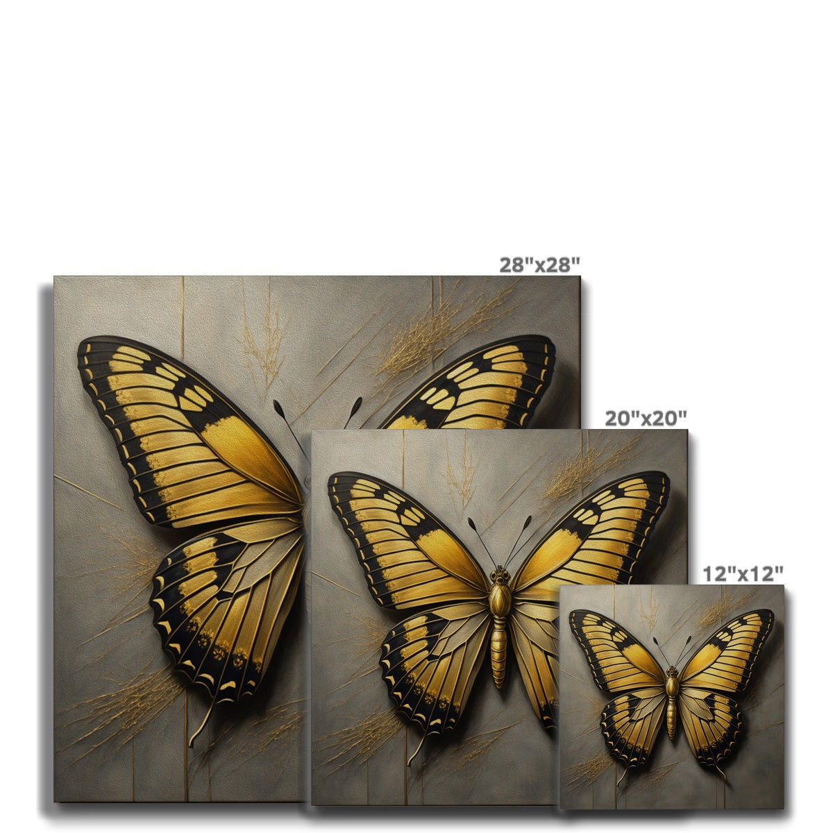 Black & Gold Butterfly Painting Canvas