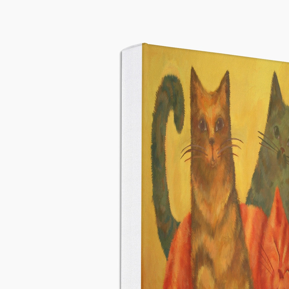 Cat Family Oil Painting Canvas