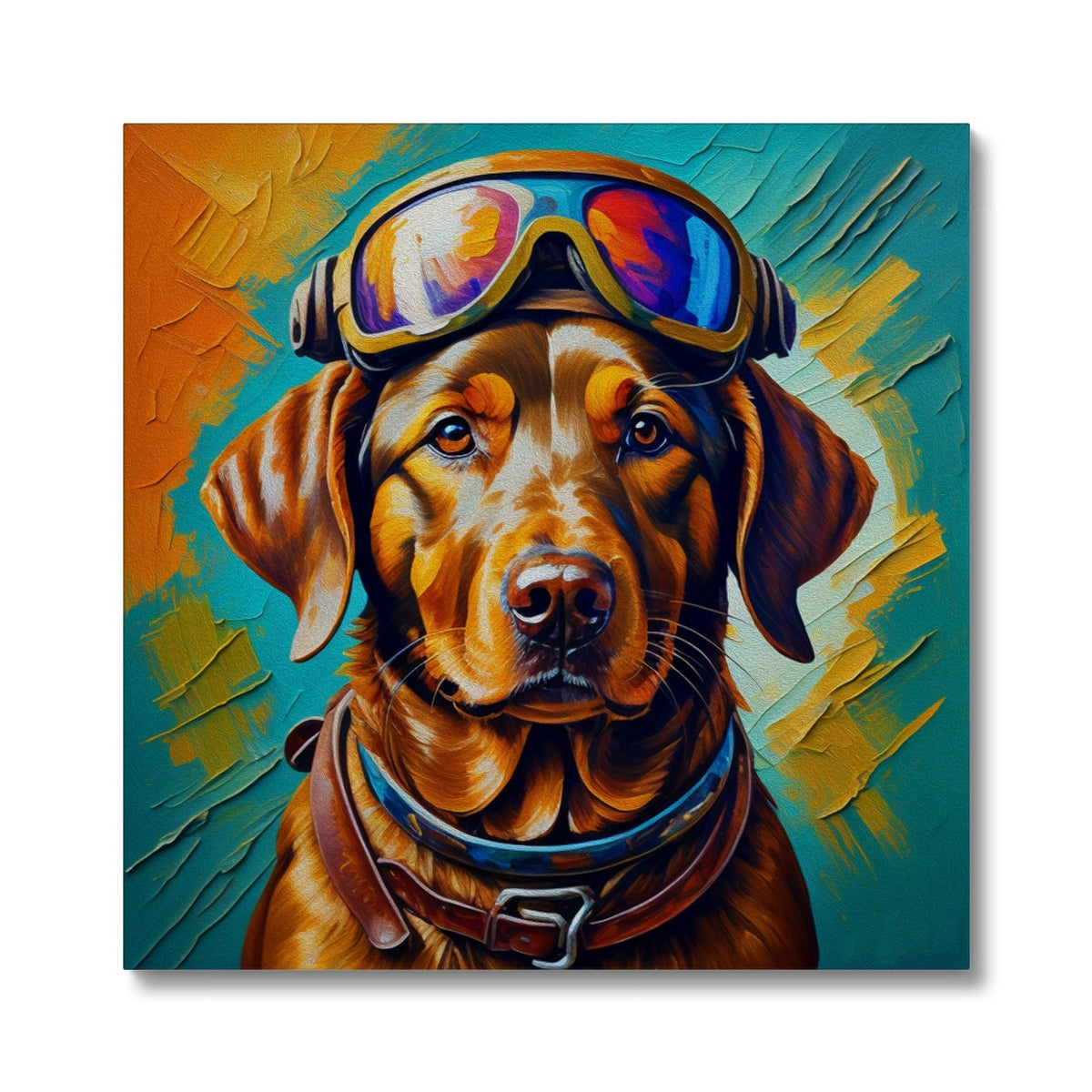 Dog With Diving Glasses Canvas