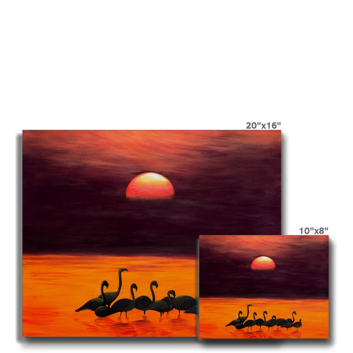 Flamingos & Sunset Canvas