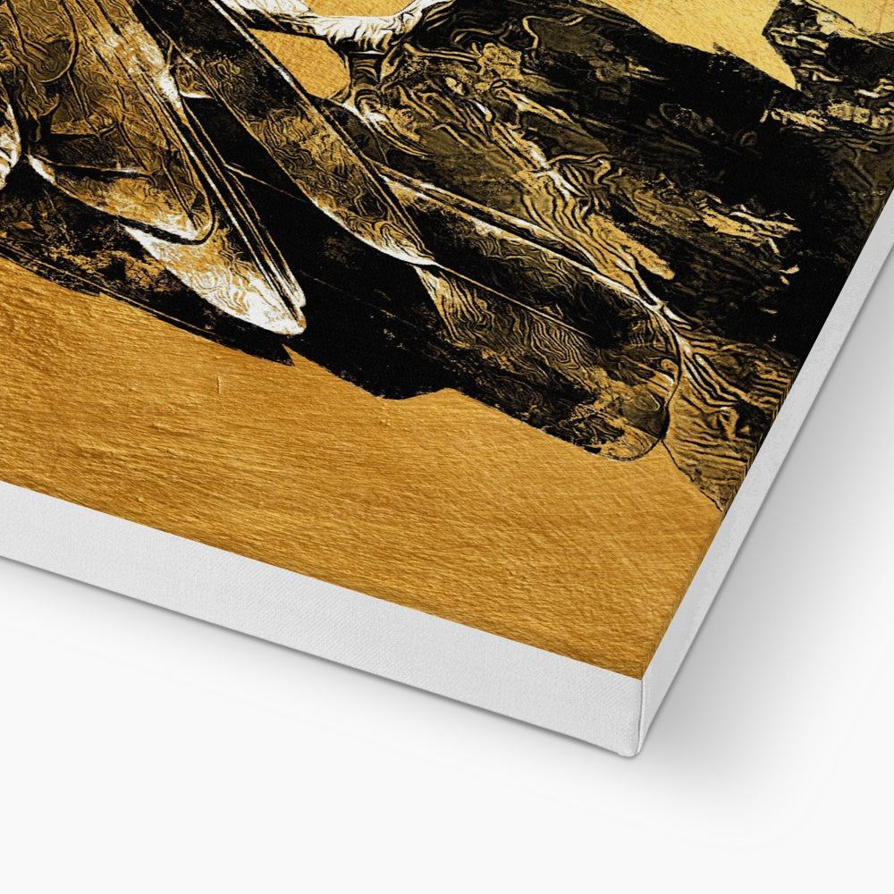 Black & Gold Eagle Portrait Canvas